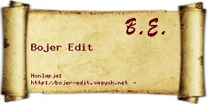Bojer Edit névjegykártya